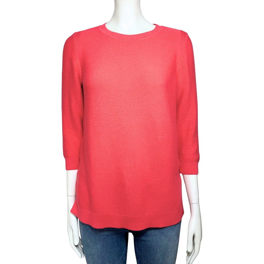 Talbot’s Bright Coral Lightweight Tunic Sweater 3/4 Sleeve. Small. Casual Pink